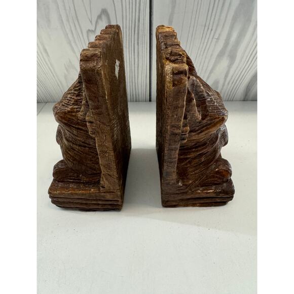 VINTAGE Syroco Wood Scottie Dog Bookends 4.5" Tall - Picture 4 of 8